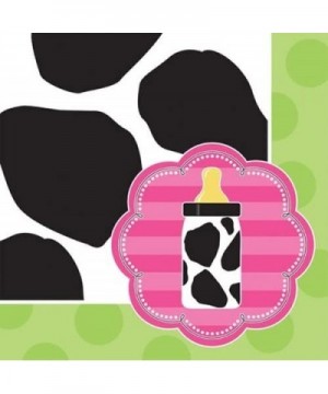 16-Count Paper Beverage Napkins- Baby Girl Cow Print - CT11EA4AX5T $7.02 Tableware