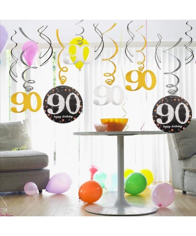 90 Birthday Decoration Swirls Foil Streamers Happy 90th Birthday Cheers to Ninety Years Old Party Decoration Supplies - 90 - ...