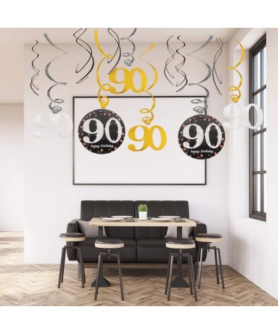 90 Birthday Decoration Swirls Foil Streamers Happy 90th Birthday Cheers to Ninety Years Old Party Decoration Supplies - 90 - ...