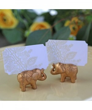 Lucky Golden Elephant Place Card Holders- Photo Holders- Party Favors- Wedding Decorations (Set of 6) - CP122S9IEGJ $6.00 Pla...