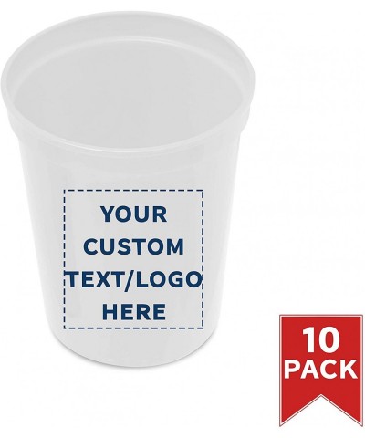 Plastic Cups - Stadium Drinking Disposable Beer Pong Party Cup - 16 oz - 10 pack - Customizable Text- Logo -Great for Kids an...