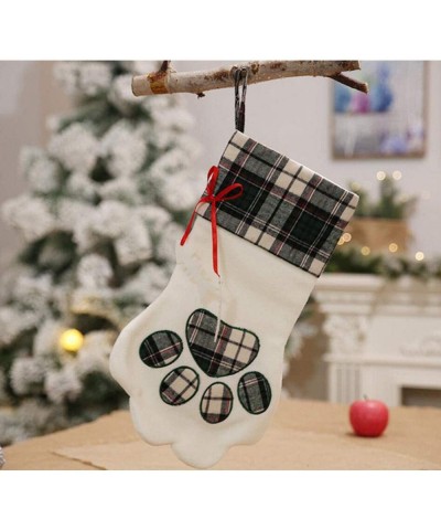 Red Christmas Pet Stocking- 2 Pack Personalized Dog Cat Paw Large Stocking Holders Gift Bag for Children Family Holiday Xmas ...
