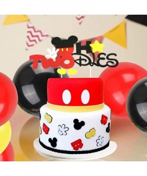 Mickey 2nd Birthday Decorations Kit and Mickey Oh Twodles Cake Topper Bundle - CG19H2LIE7O $22.96 Cake & Cupcake Toppers