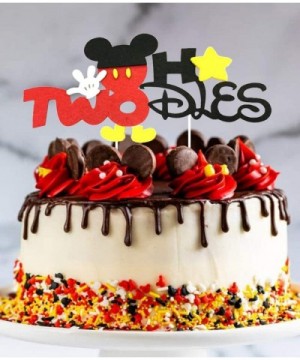 Mickey 2nd Birthday Decorations Kit and Mickey Oh Twodles Cake Topper Bundle - CG19H2LIE7O $22.96 Cake & Cupcake Toppers