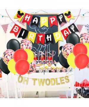 Mickey 2nd Birthday Decorations Kit and Mickey Oh Twodles Cake Topper Bundle - CG19H2LIE7O $22.96 Cake & Cupcake Toppers