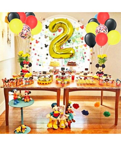 Mickey 2nd Birthday Decorations Kit and Mickey Oh Twodles Cake Topper Bundle - CG19H2LIE7O $22.96 Cake & Cupcake Toppers