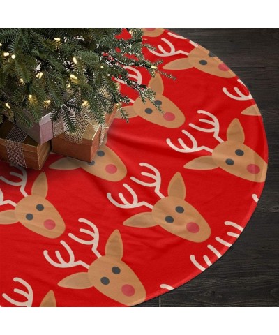 Christmass Deer Rudolf Reindeer Cute Santa and Snowman Dolls Design Christmas Tree Skirt Gorgeous Xmas Tree Decoration Skirt ...