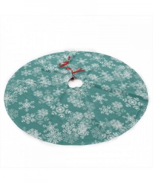 Tree Skirt Snowflakes Teal Ruffle Christmas Tree Skirt Countryside Xmas Tree Skirt Mat for Merry Christmas Party - Tree Skirt...