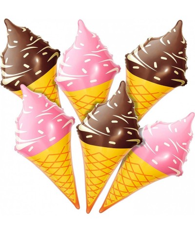 6 Pieces Inflatable Ice Cream Cones for Summer Swimming Pool and Beach Parties- Birthdays- Party Favors- Baby Shower- Photo P...