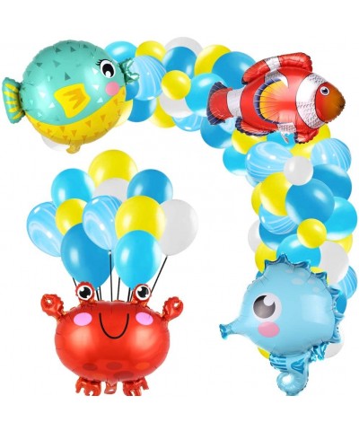 Sea Animal Balloons Balloons Garland Arch Set with Set Sea Creatures Tropical Fish Foil Balloons- Sea Animal Party Latex Ball...