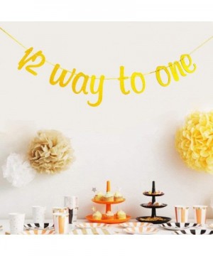 1/2 Way to One Banner for Six Months Old Birthday Party Decorations Sign Gold Glitter - CE197QNCN7H $6.99 Banners & Garlands