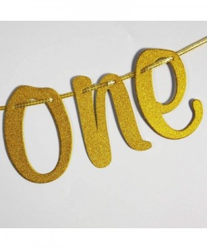 1/2 Way to One Banner for Six Months Old Birthday Party Decorations Sign Gold Glitter - CE197QNCN7H $6.99 Banners & Garlands