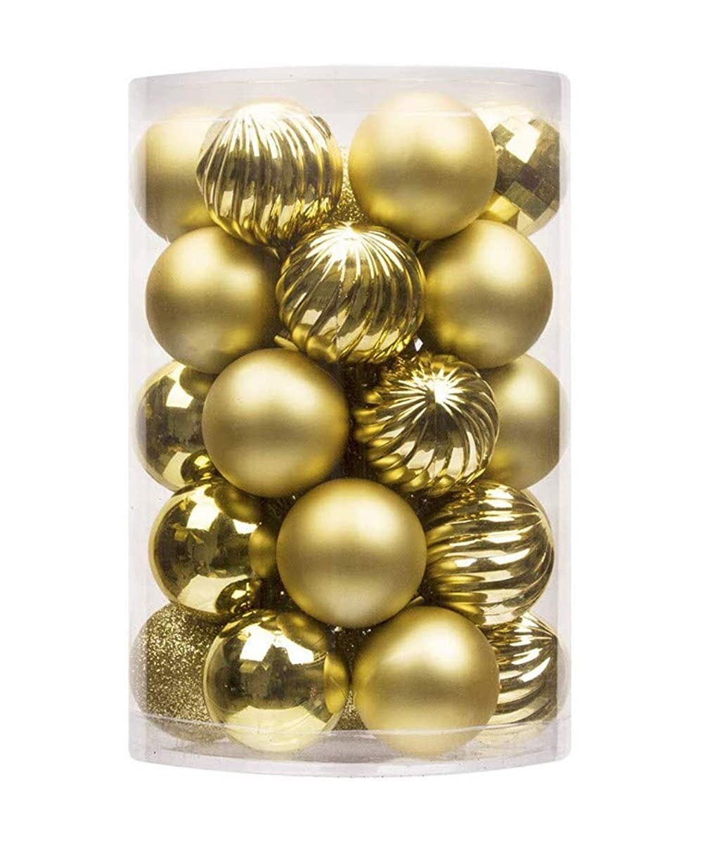 34PC Xmas Tree Ball Ornament Decor Christmas Hanging Ball Home Party Ornament - Gold - CD18LUHU5U6 $9.09 Ornaments