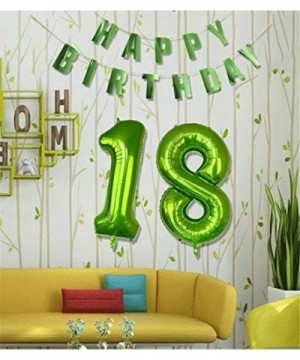 40 Inches Large Green Numbers 0-9 Foil Balloons and Shiny HAPPY BIRTHDAY Banner Kits for Boys and Girls Birthday Party Suppli...