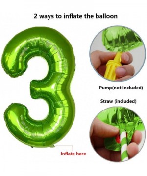 40 Inches Large Green Numbers 0-9 Foil Balloons and Shiny HAPPY BIRTHDAY Banner Kits for Boys and Girls Birthday Party Suppli...