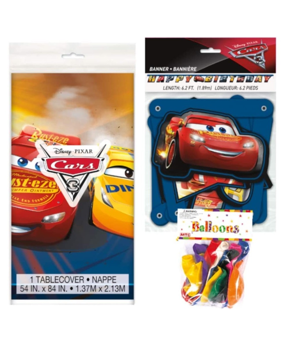 Cars 3 Themed Party Decorations - Includes Party Banner-Tablecloth and Ten 12" Balloons. - CC18TACAR4S $7.69 Party Packs