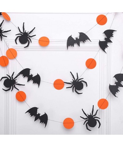 52Ft Halloween Party Hanging Deoration Black Orange Circle Garland Spider Bat Banner Backdrop Window Ceiling Wall Spider Pend...