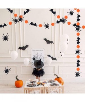 52Ft Halloween Party Hanging Deoration Black Orange Circle Garland Spider Bat Banner Backdrop Window Ceiling Wall Spider Pend...