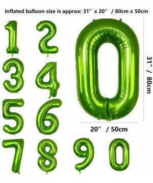 40 Inches Large Green Numbers 0-9 Foil Balloons and Shiny HAPPY BIRTHDAY Banner Kits for Boys and Girls Birthday Party Suppli...