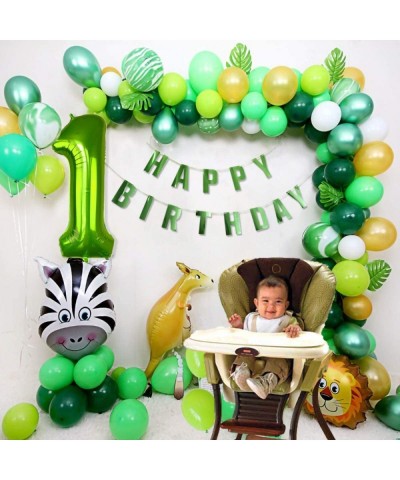 40 Inches Large Green Numbers 0-9 Foil Balloons and Shiny HAPPY BIRTHDAY Banner Kits for Boys and Girls Birthday Party Suppli...