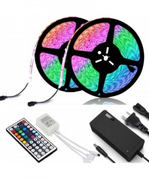 New 2020 LED Strip Lights Kit Waterproof - Two 16.4ft 600 LEDs SMD 2835 RGB Light with 44 Key Remote Controller- Extra Adhesi...