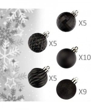 34ct Christmas Ball Ornaments 1.57-Inch Small Black Shatterproof Christmas Tree Balls Decorations for Xmas Halloween Decorati...