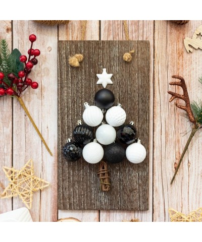 34ct Christmas Ball Ornaments 1.57-Inch Small Black Shatterproof Christmas Tree Balls Decorations for Xmas Halloween Decorati...