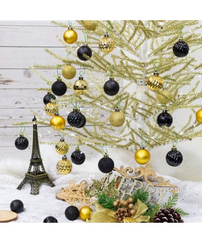 34ct Christmas Ball Ornaments 1.57-Inch Small Black Shatterproof Christmas Tree Balls Decorations for Xmas Halloween Decorati...