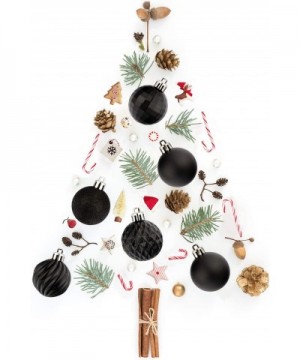 34ct Christmas Ball Ornaments 1.57-Inch Small Black Shatterproof Christmas Tree Balls Decorations for Xmas Halloween Decorati...