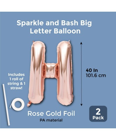 Rose Gold Foil Letter H Party Balloons (40 in- 2 Pack) - CQ18SRQHHT0 $5.94 Balloons