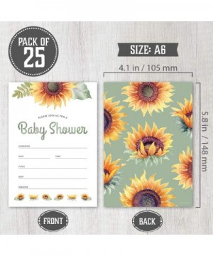 Set of 25 Sunflower Baby Shower Invitations- Diaper Raffle Tickets and Baby Shower Book Request Cards with Envelopes - It's a...