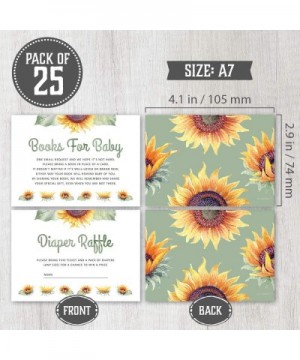 Set of 25 Sunflower Baby Shower Invitations- Diaper Raffle Tickets and Baby Shower Book Request Cards with Envelopes - It's a...