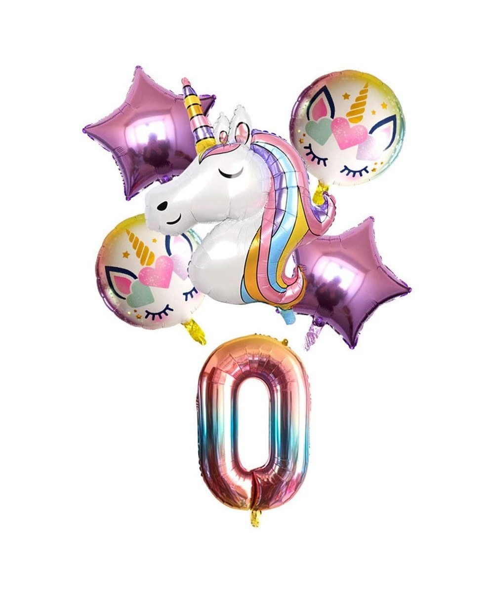 Rainbow Unicorn Balloons Birthday Party Decorations Large Rainbow Unicorn Foil Balloon Bouquet for Unicorn Theme Girls Birthd...