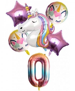 Rainbow Unicorn Balloons Birthday Party Decorations Large Rainbow Unicorn Foil Balloon Bouquet for Unicorn Theme Girls Birthd...