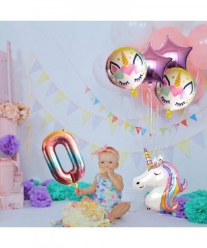 Rainbow Unicorn Balloons Birthday Party Decorations Large Rainbow Unicorn Foil Balloon Bouquet for Unicorn Theme Girls Birthd...