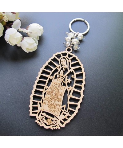 12 PCS Personalized Engraved Our Lady of Guadalupe Keychain Favors First Communion Baptism Christening Religious Event Confir...