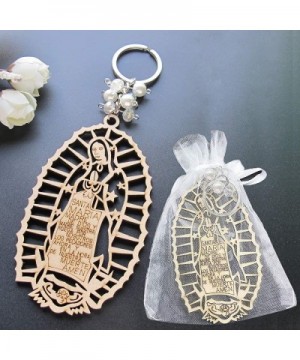 12 PCS Personalized Engraved Our Lady of Guadalupe Keychain Favors First Communion Baptism Christening Religious Event Confir...