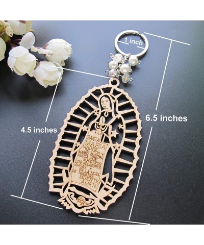 12 PCS Personalized Engraved Our Lady of Guadalupe Keychain Favors First Communion Baptism Christening Religious Event Confir...