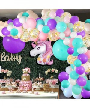 Unicorn Balloon Arch and Garland Kit - 148 Pieces Pink Purple White Mint Green and Gold ConfettI Balloons with Giant Foil Uni...