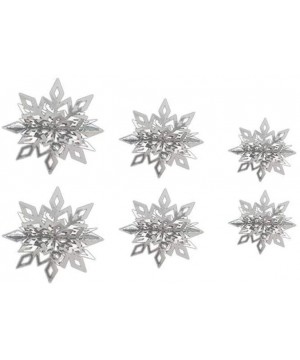 6 Pcs/Set 3D Hollow Snowflake Paper Garland for Christmas Tree Wall Hanging Decoration Winter Party (Silver) - Silver - CD18W...