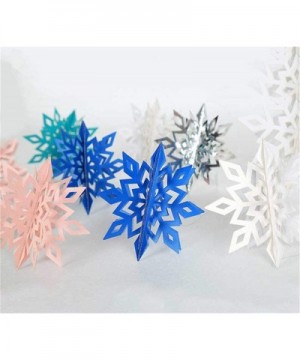6 Pcs/Set 3D Hollow Snowflake Paper Garland for Christmas Tree Wall Hanging Decoration Winter Party (Silver) - Silver - CD18W...