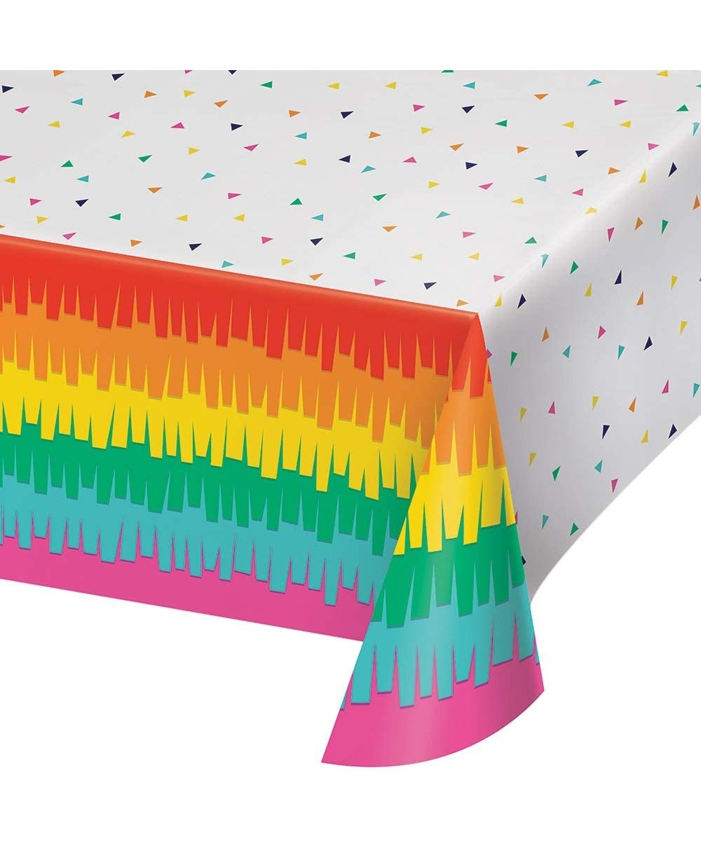 Fiesta Fun Plastic Tablecloth- 1 ct - C318ORAWNG6 $5.36 Tablecovers