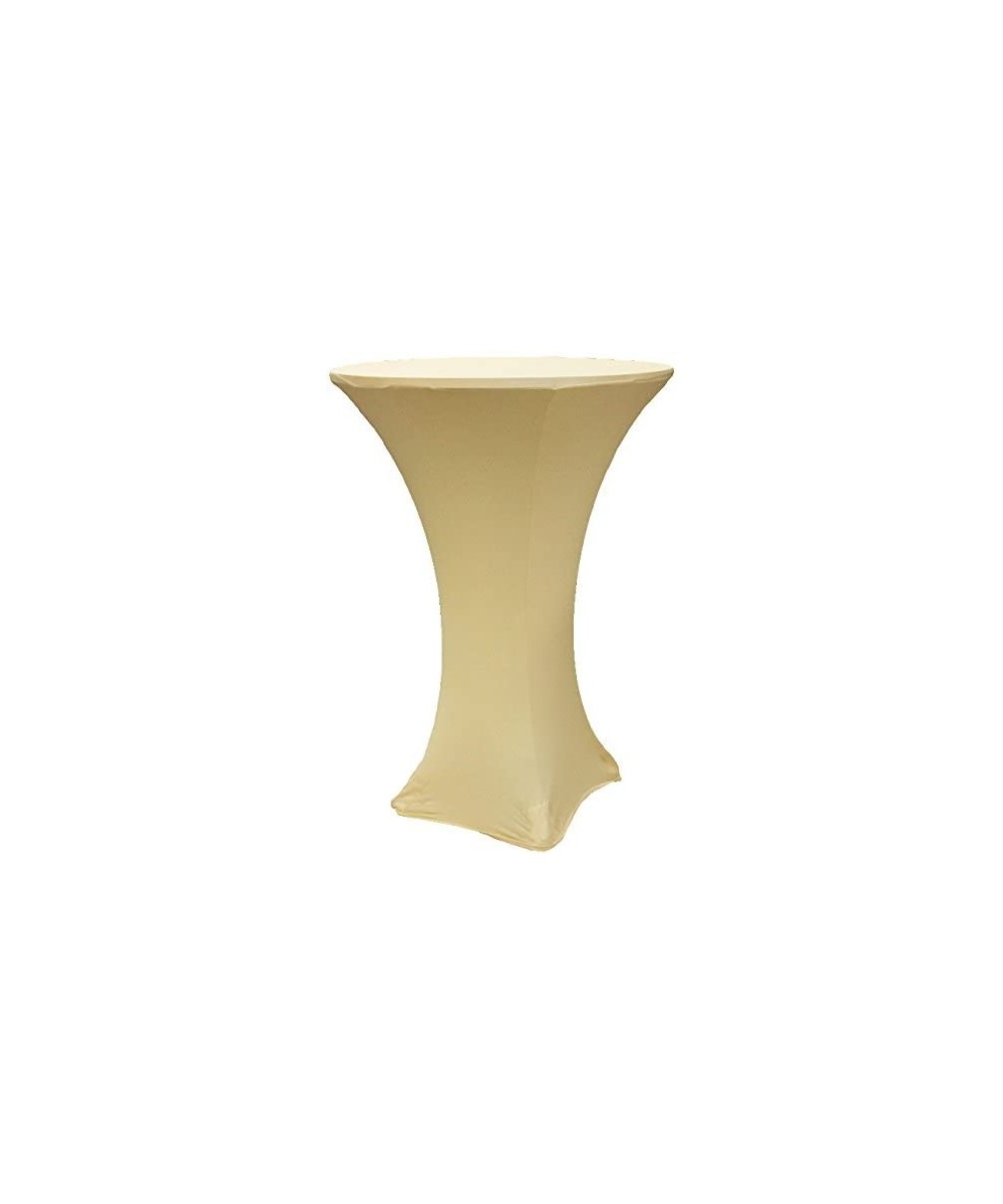 30 x 42 Inch Highboy Cocktail Stretch Spandex Table Cover (Champagne) - Beige - CO123PSJ2G3 $9.10 Tablecovers