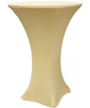 30 x 42 Inch Highboy Cocktail Stretch Spandex Table Cover (Champagne) - Beige - CO123PSJ2G3 $9.10 Tablecovers