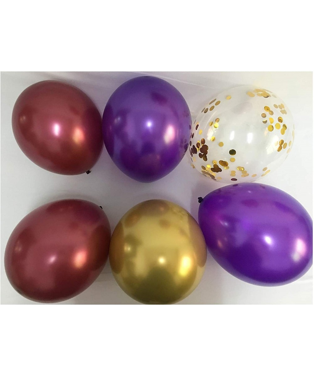 Party Balloons Purple Burgundy Gold -Metallic Chrome Color Balloons for Graduation Women Birthday Wedding Anniversary Bachelo...