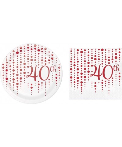 Ruby 40th Anniversary Dessert Plates and Napkins for 16 Guests - CI19CTRQYSK $15.44 Party Packs