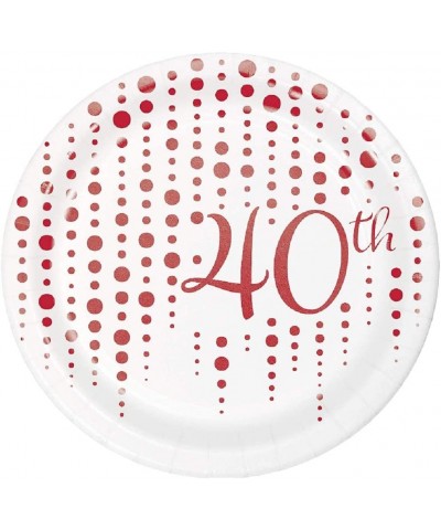 Ruby 40th Anniversary Dessert Plates and Napkins for 16 Guests - CI19CTRQYSK $15.44 Party Packs