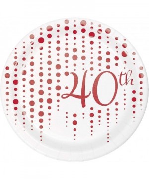 Ruby 40th Anniversary Dessert Plates and Napkins for 16 Guests - CI19CTRQYSK $15.44 Party Packs