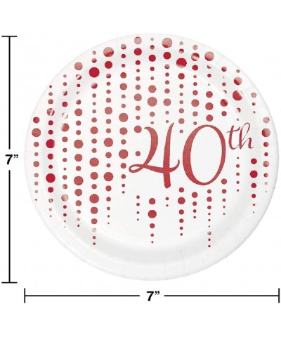 Ruby 40th Anniversary Dessert Plates and Napkins for 16 Guests - CI19CTRQYSK $15.44 Party Packs