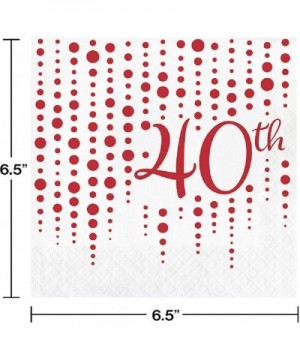 Ruby 40th Anniversary Dessert Plates and Napkins for 16 Guests - CI19CTRQYSK $15.44 Party Packs